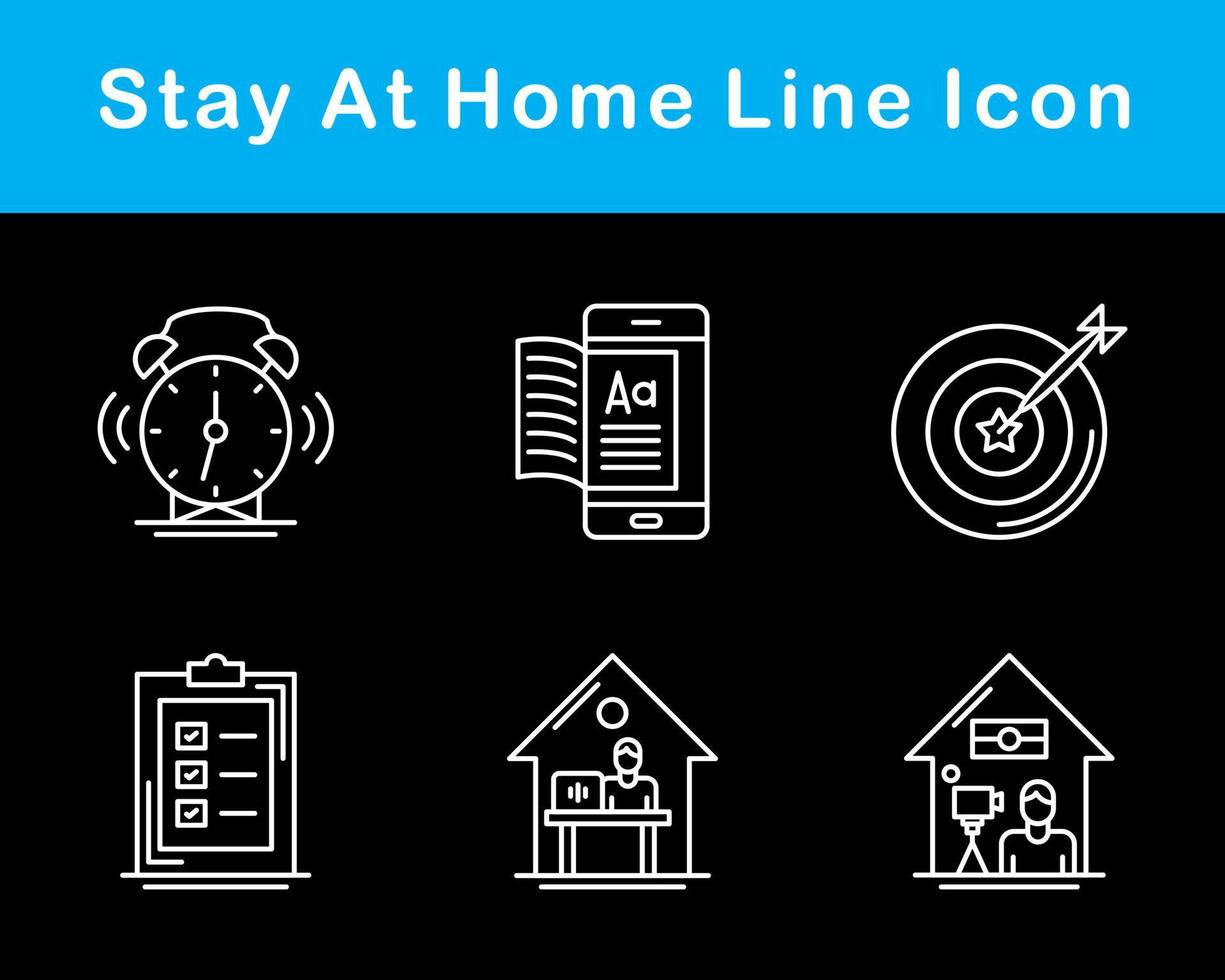 Stay At Home Vector Icon Set