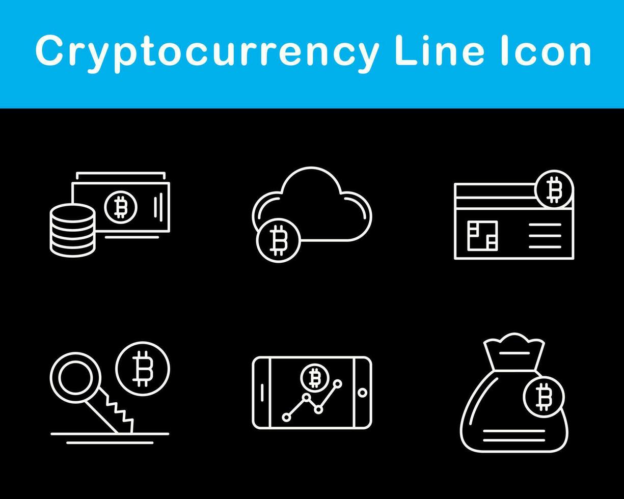 Bitcoin And Cryptocurrency Vector Icon Set