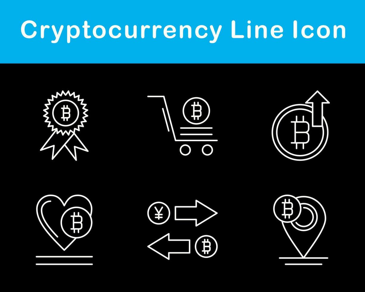 Bitcoin And Cryptocurrency Vector Icon Set