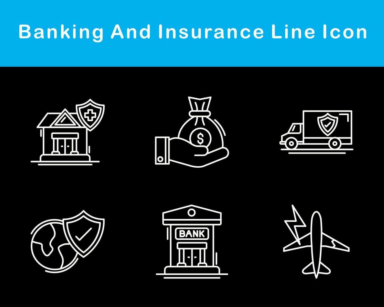 Banking And Insurance Vector Icon Set