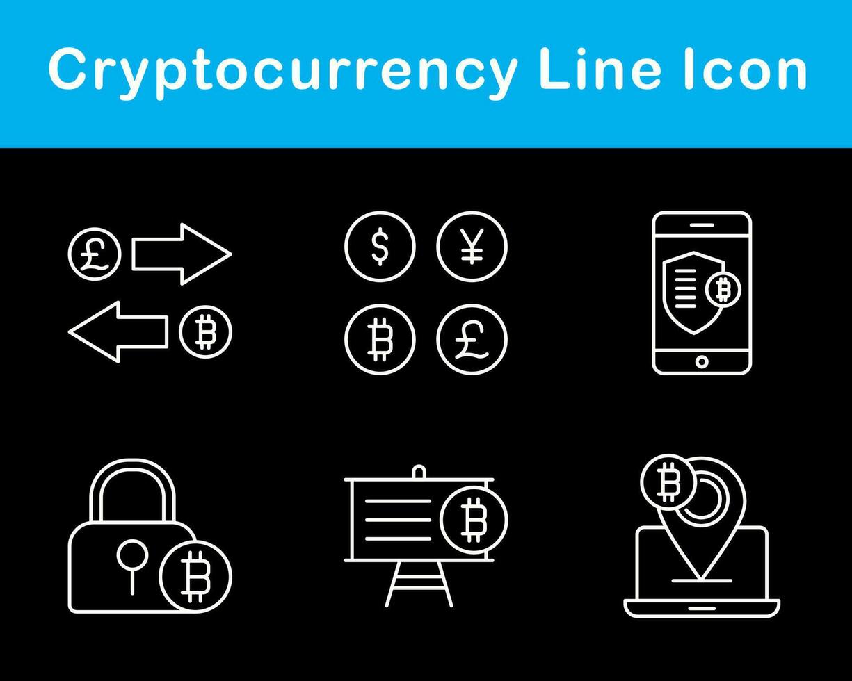 Bitcoin And Cryptocurrency Vector Icon Set