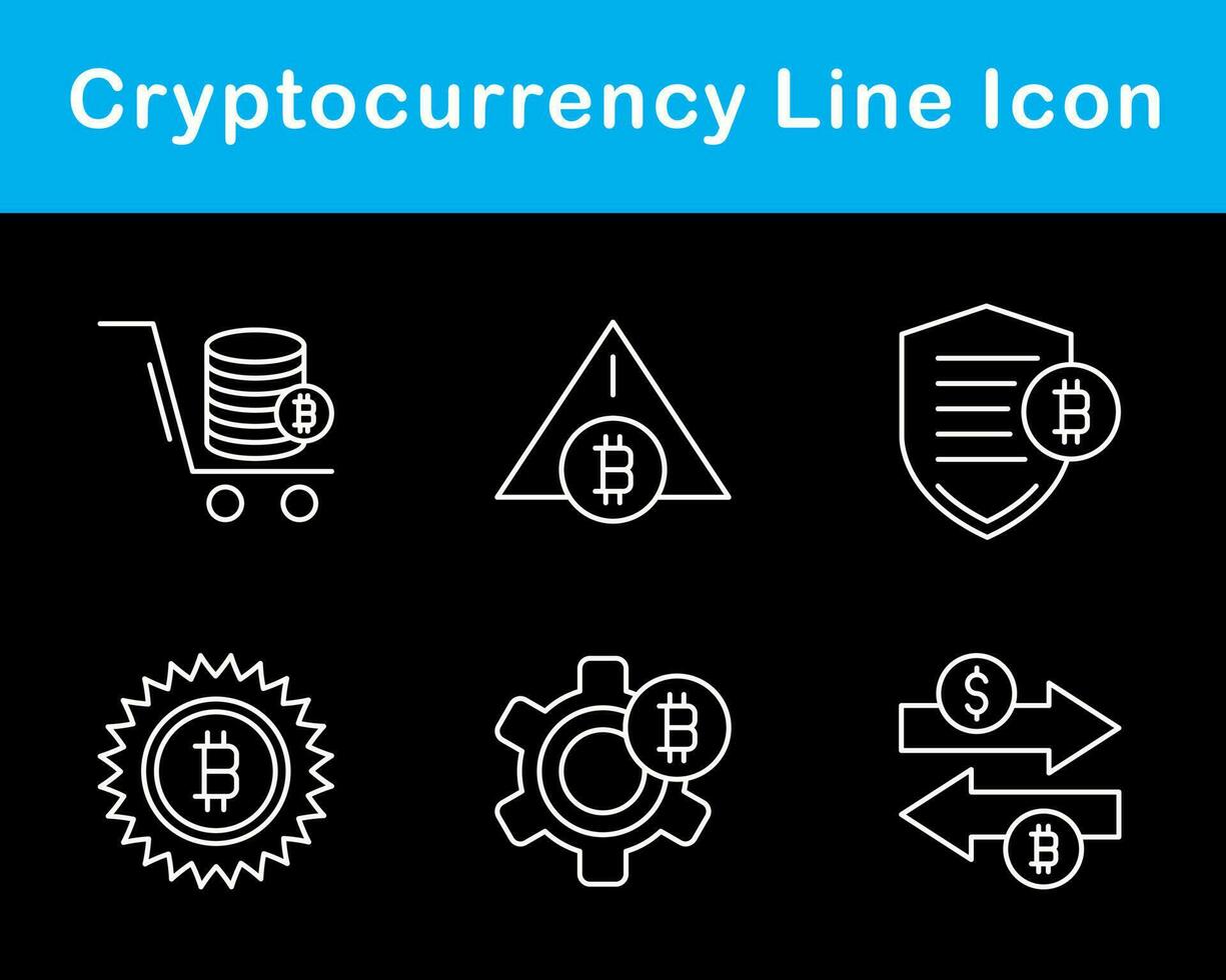 Bitcoin And Cryptocurrency Vector Icon Set