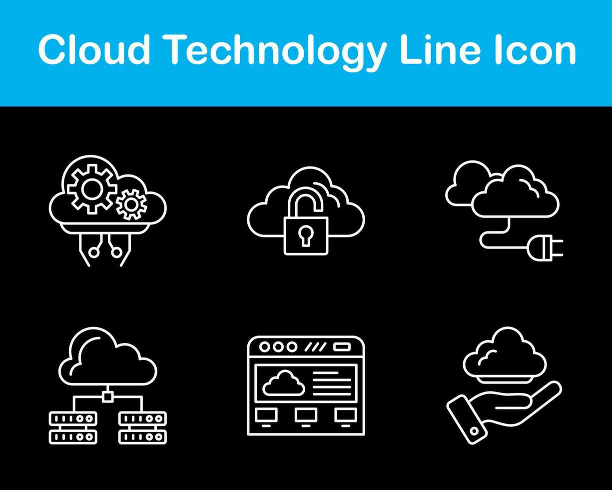 Cloud Technology Vector Icon Set