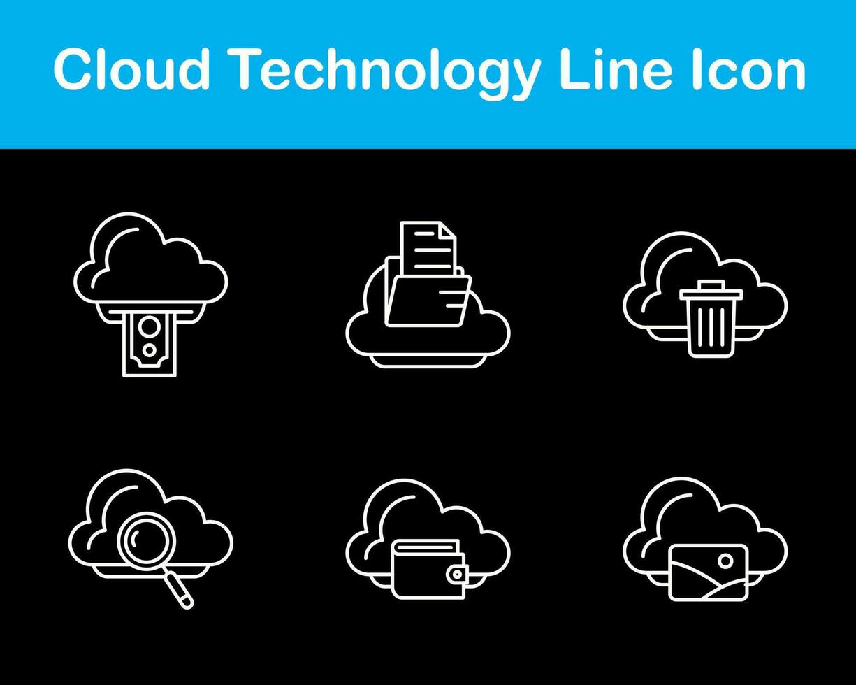 Cloud Technology Vector Icon Set