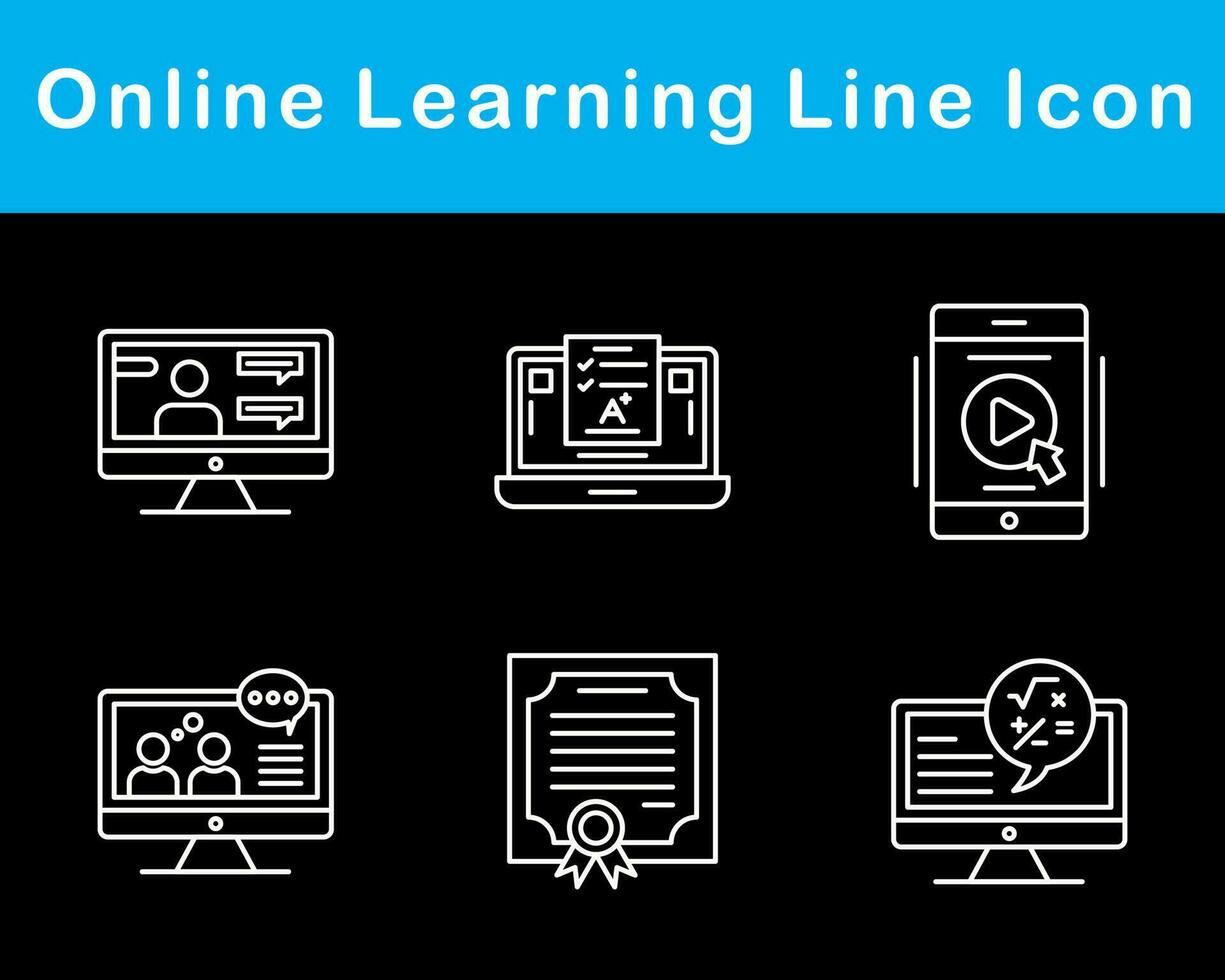 Online Learning Vector Icon Set
