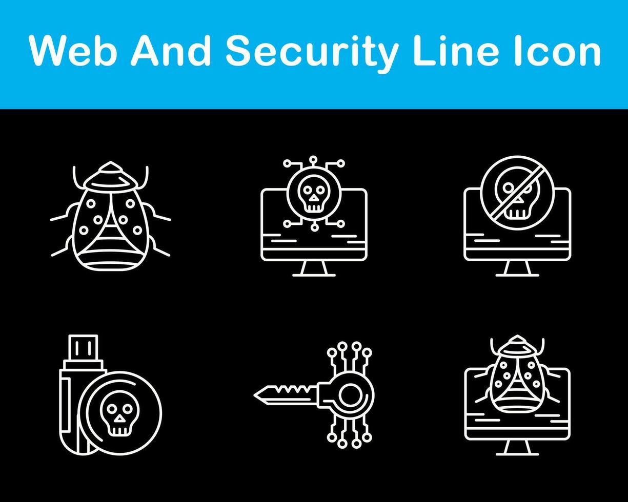 web y seguridad vector icono conjunto