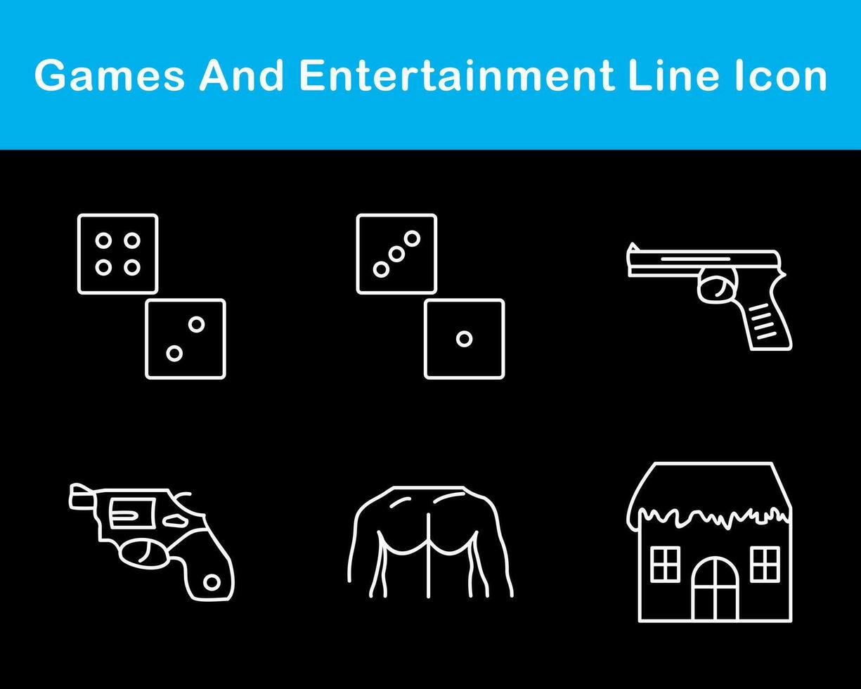 juegos y entretenimiento vector icono conjunto