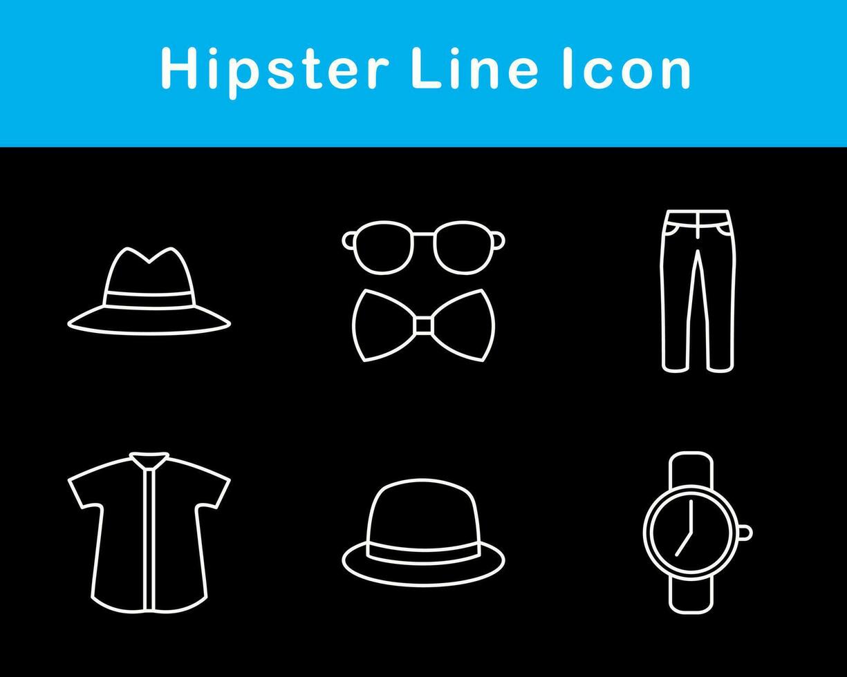 hipster vector icono conjunto