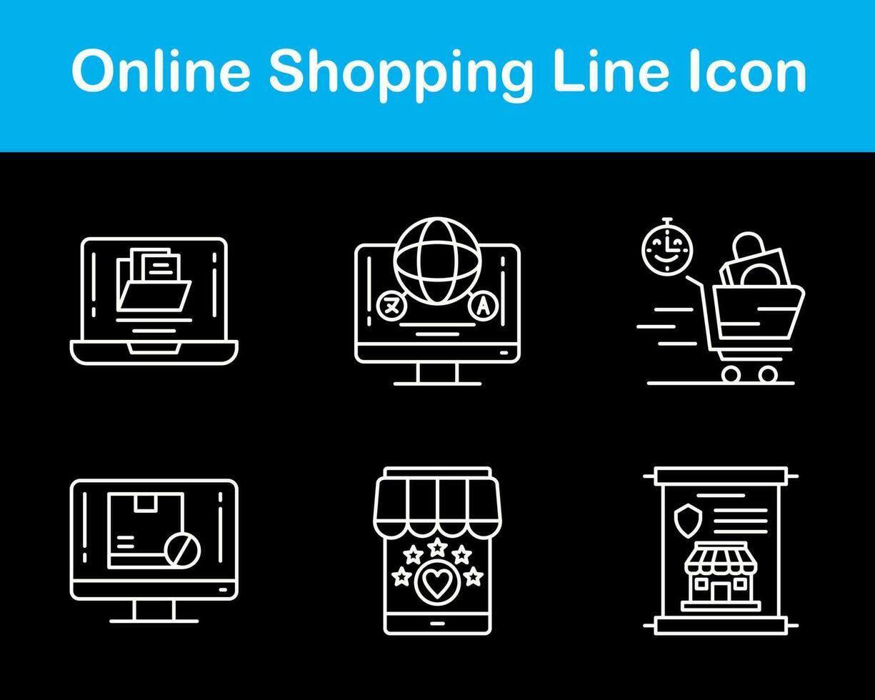 conjunto de iconos de vector de compras en línea