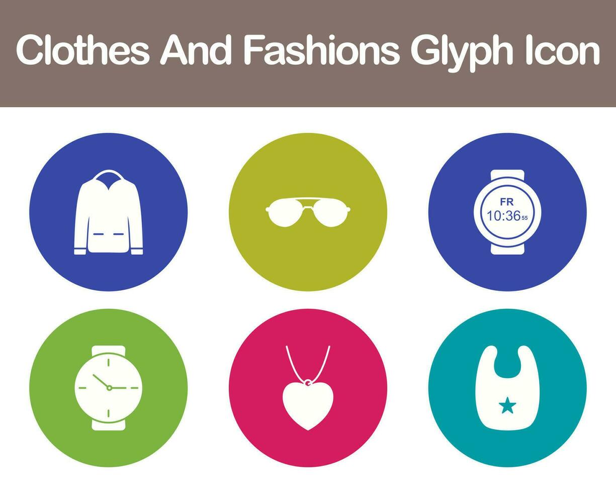 Clothes And Fashions Vector Icon Set