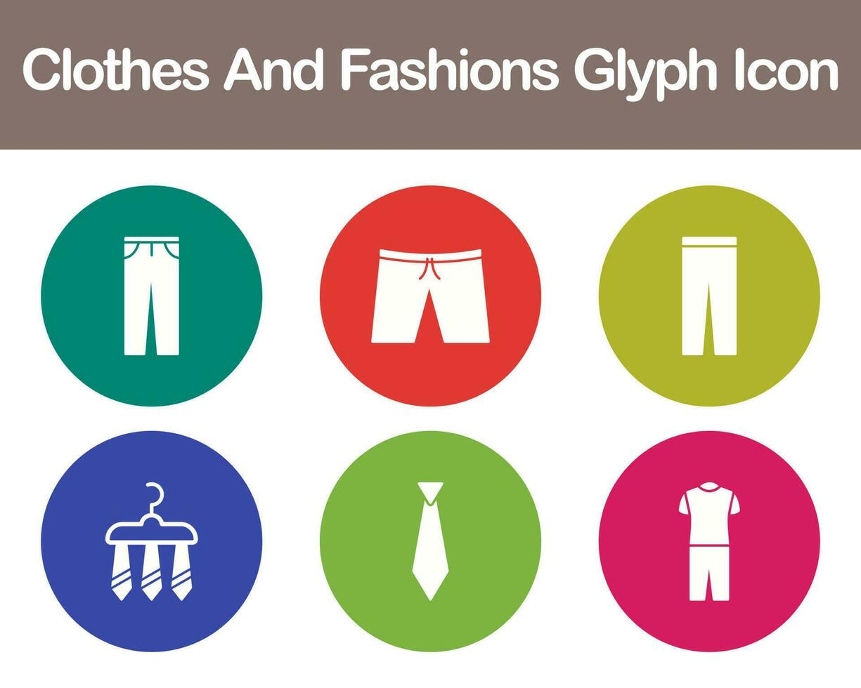 Clothes And Fashions Vector Icon Set