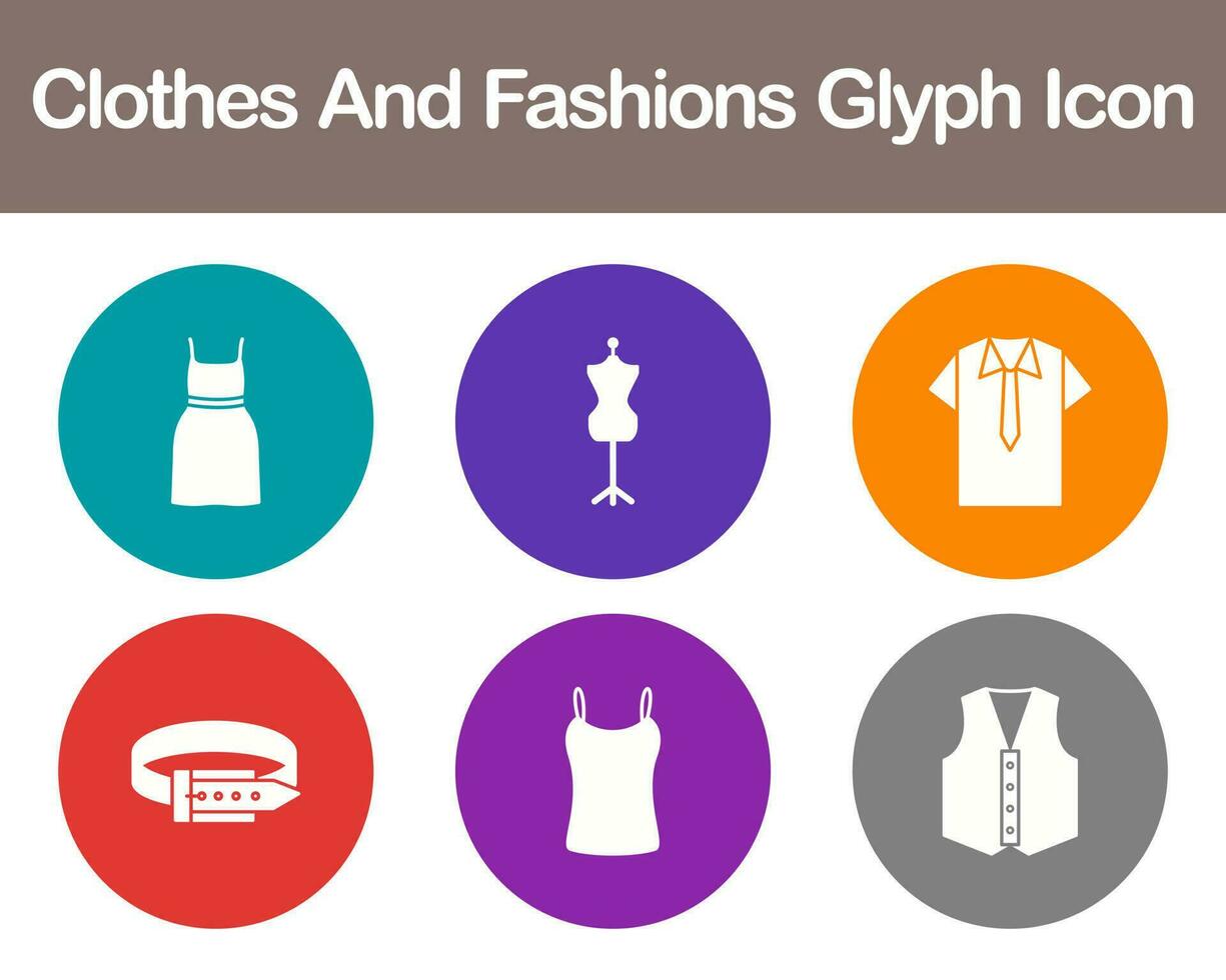 Clothes And Fashions Vector Icon Set