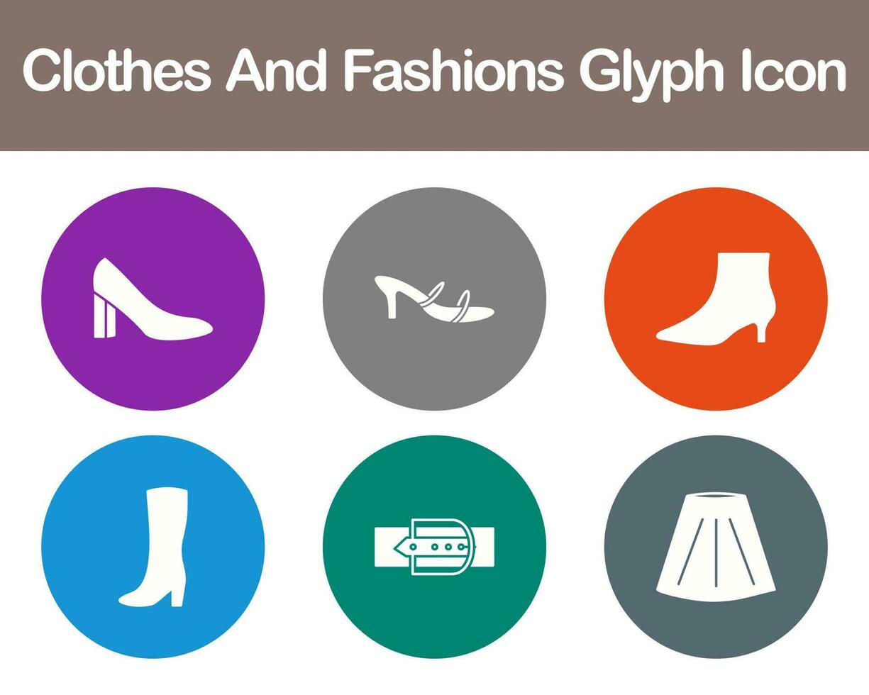 Clothes And Fashions Vector Icon Set