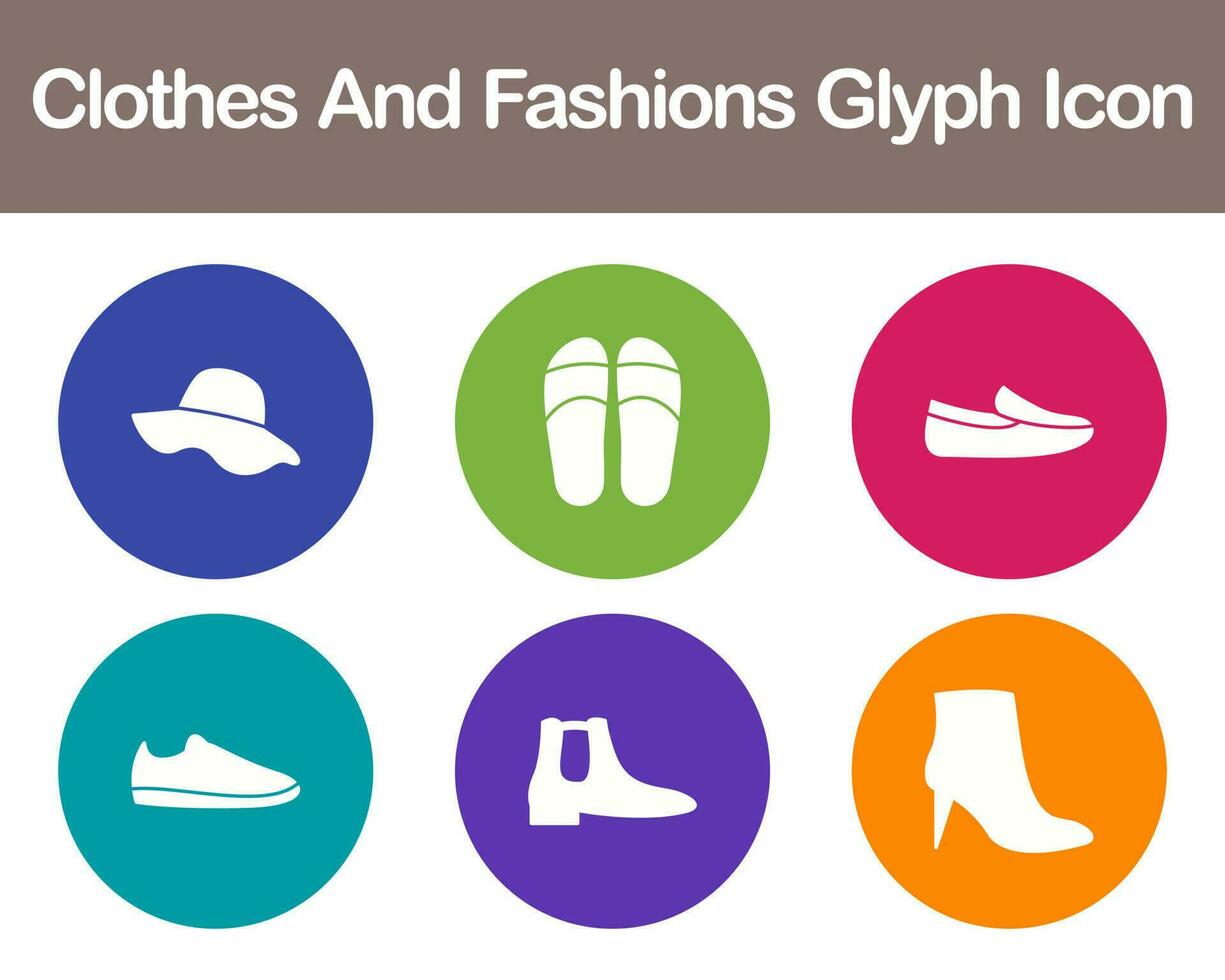 Clothes And Fashions Vector Icon Set