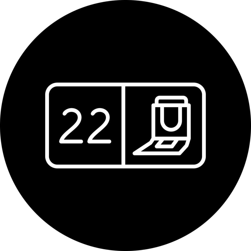 Seat Number Twenty Two Vector Icon