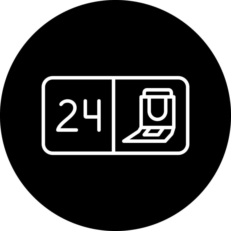 Seat Number Twenty Four Vector Icon