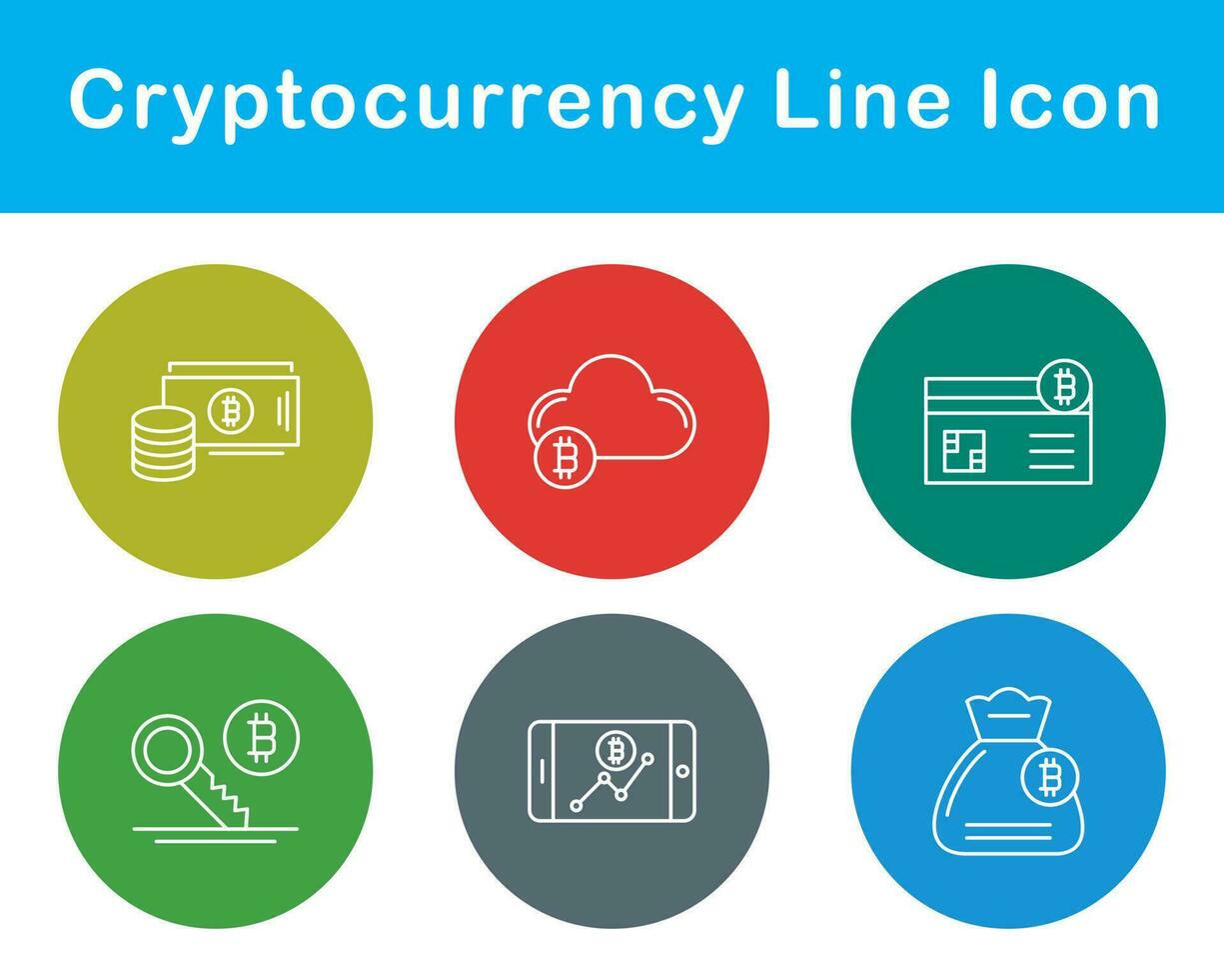 Bitcoin And Cryptocurrency Vector Icon Set