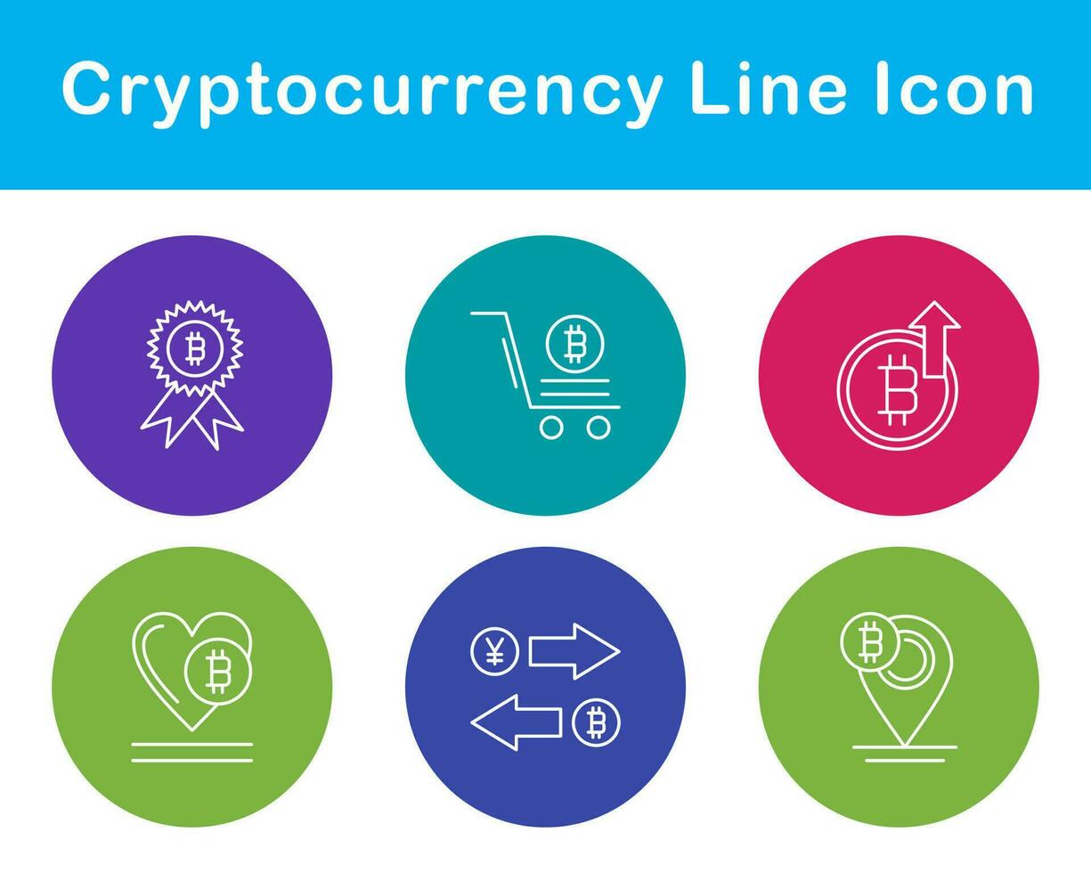 Bitcoin And Cryptocurrency Vector Icon Set