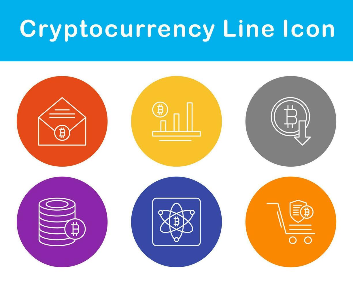 Bitcoin And Cryptocurrency Vector Icon Set