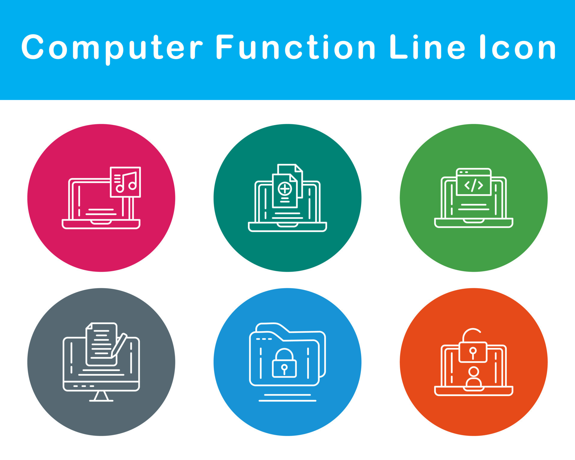 Computer Function Vector Icon Set 20651919 Vector Art at Vecteezy