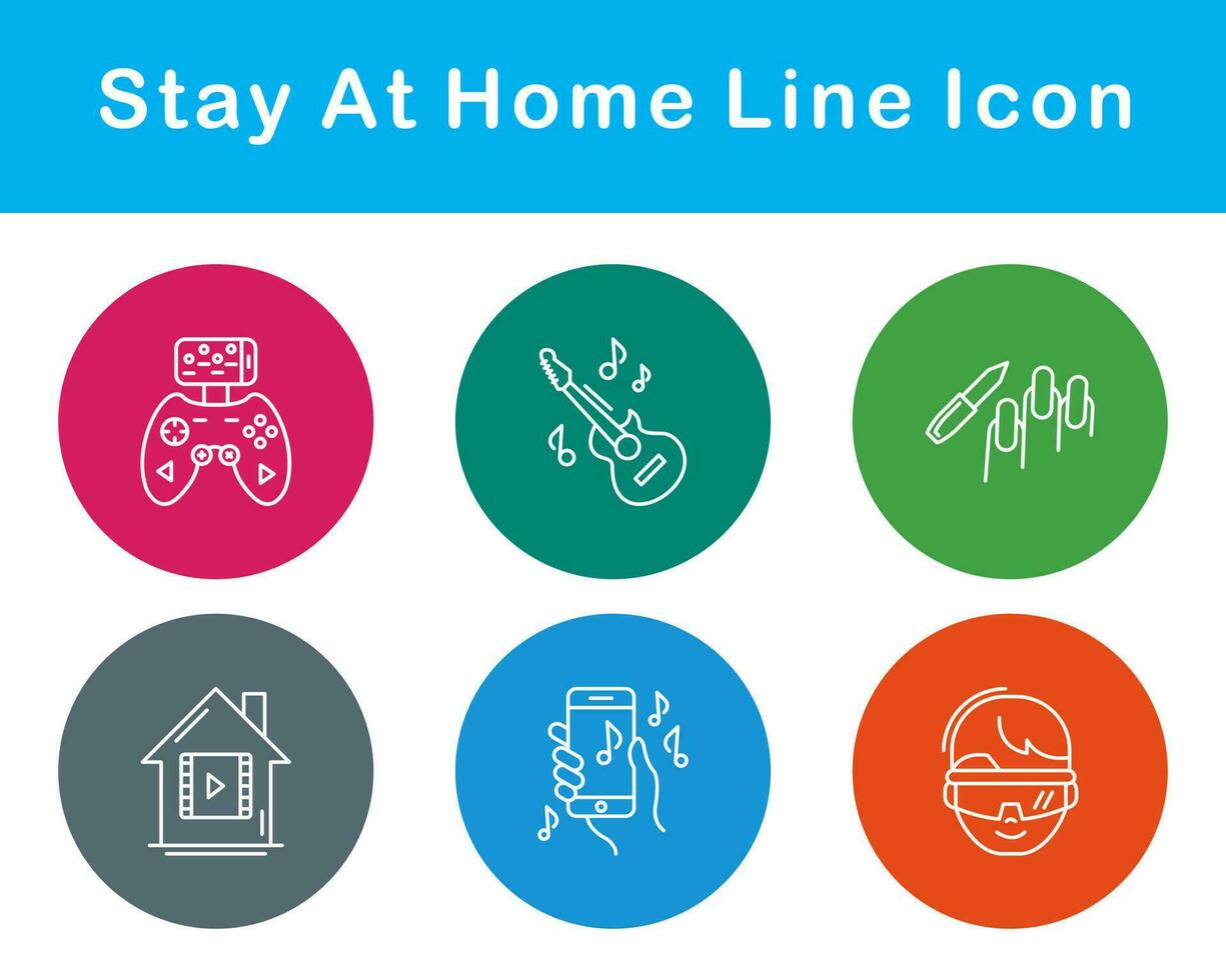 Stay At Home Vector Icon Set