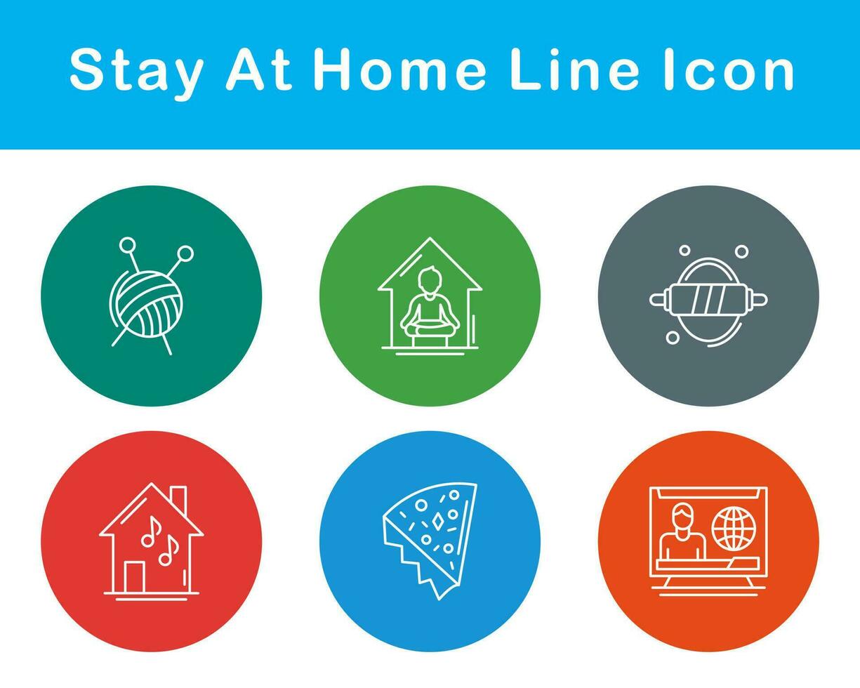 Stay At Home Vector Icon Set