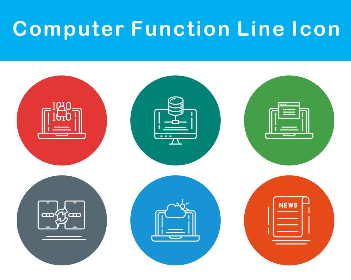 Computer Function Vector Icon Set