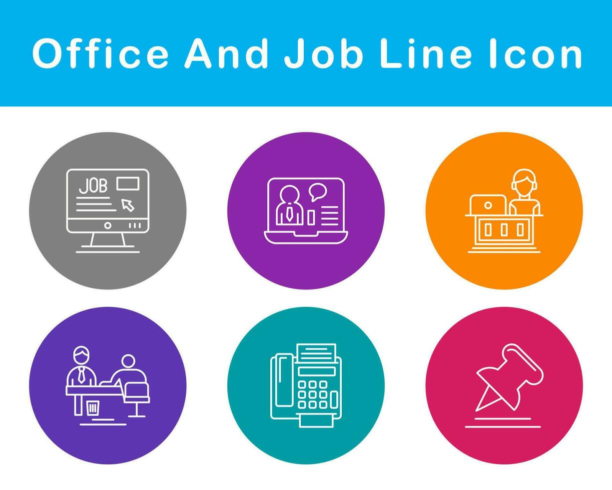 Work Office And Job Vector Icon Set