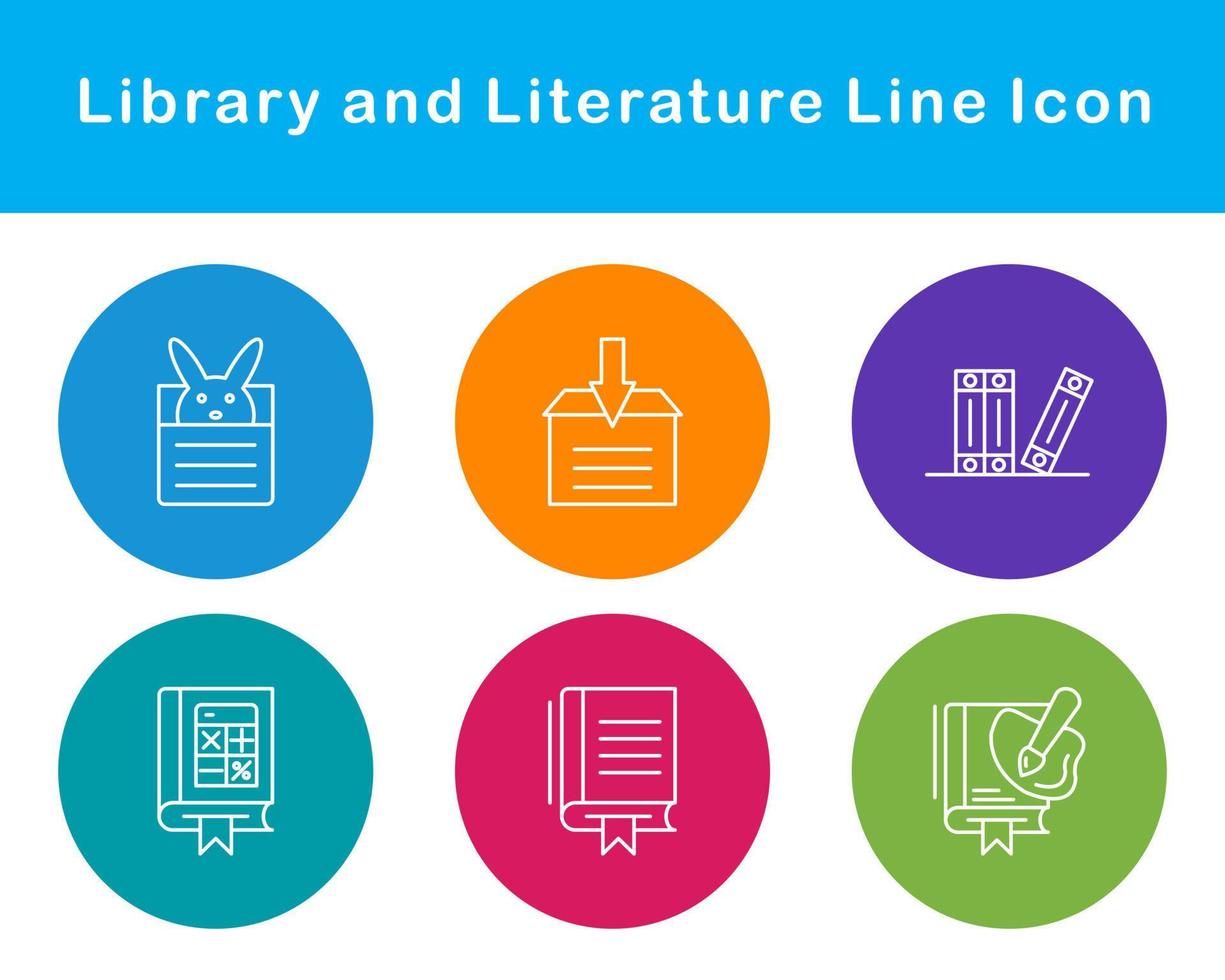 biblioteca y literatura vector icono conjunto