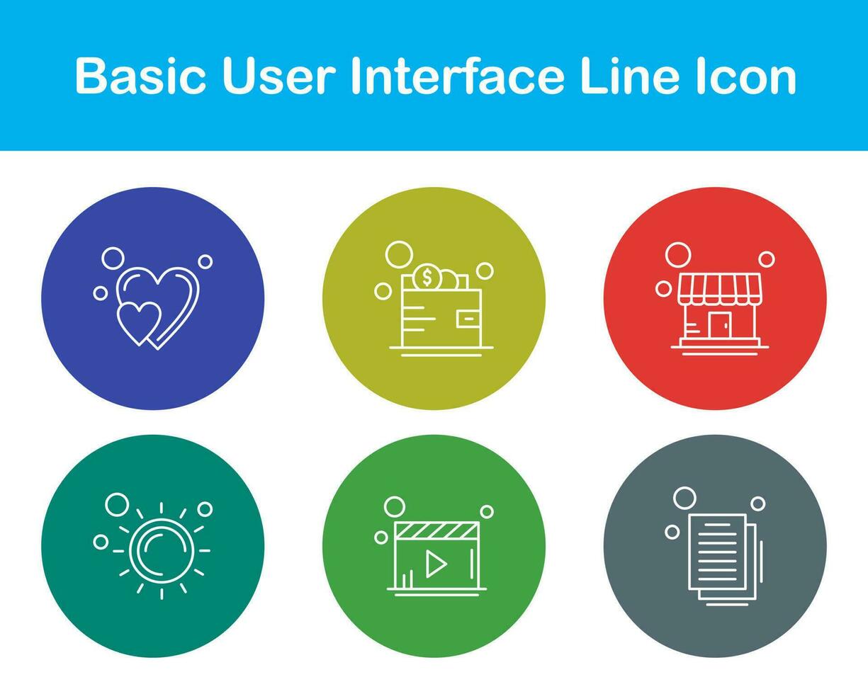 Basic User Interface Vector Icon Set