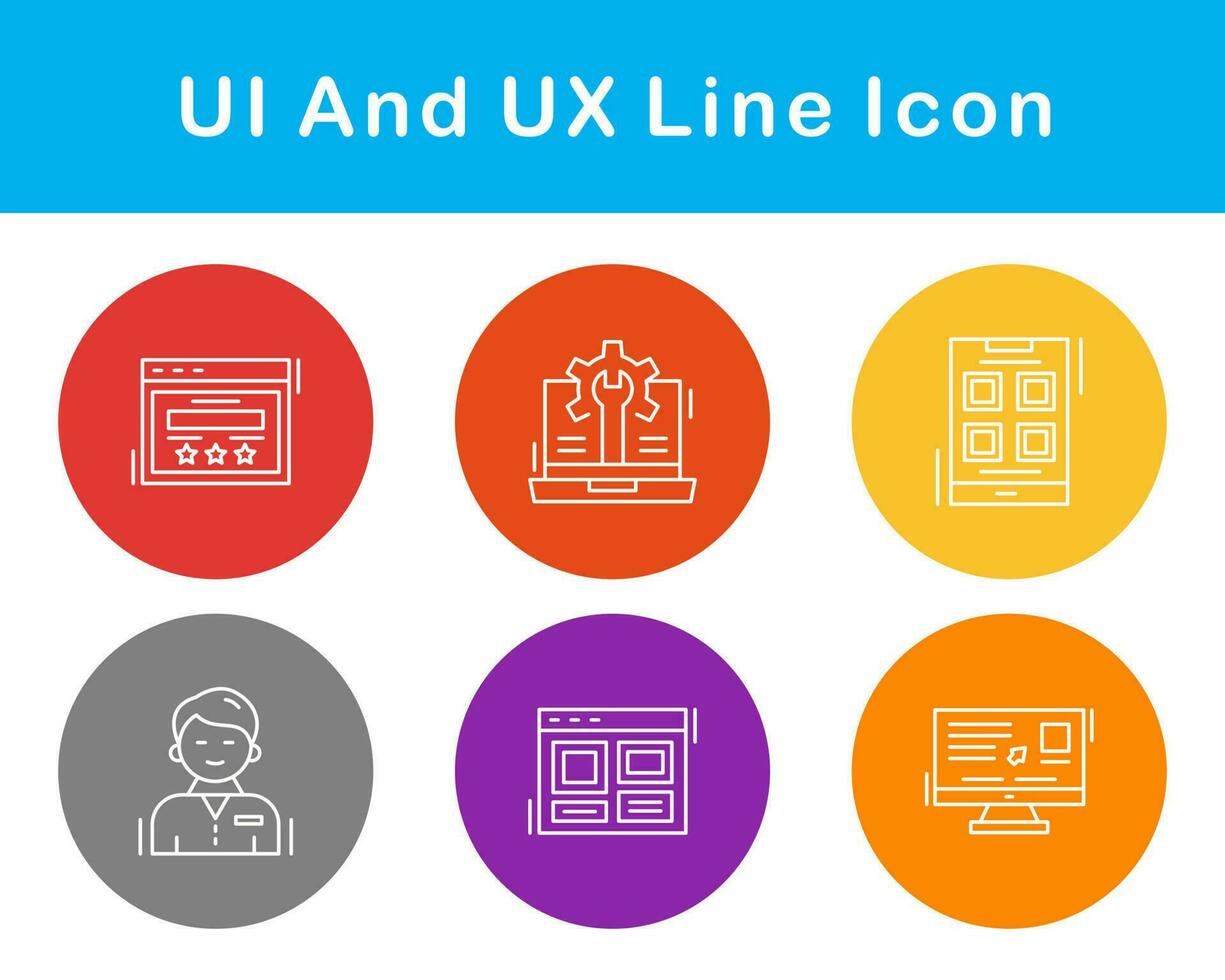 ui y ux vector icono conjunto