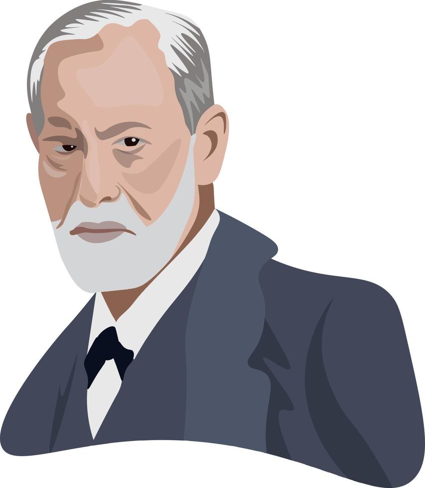 Portrait of the Austrian psychologist Sigmund Freud, vector graphics