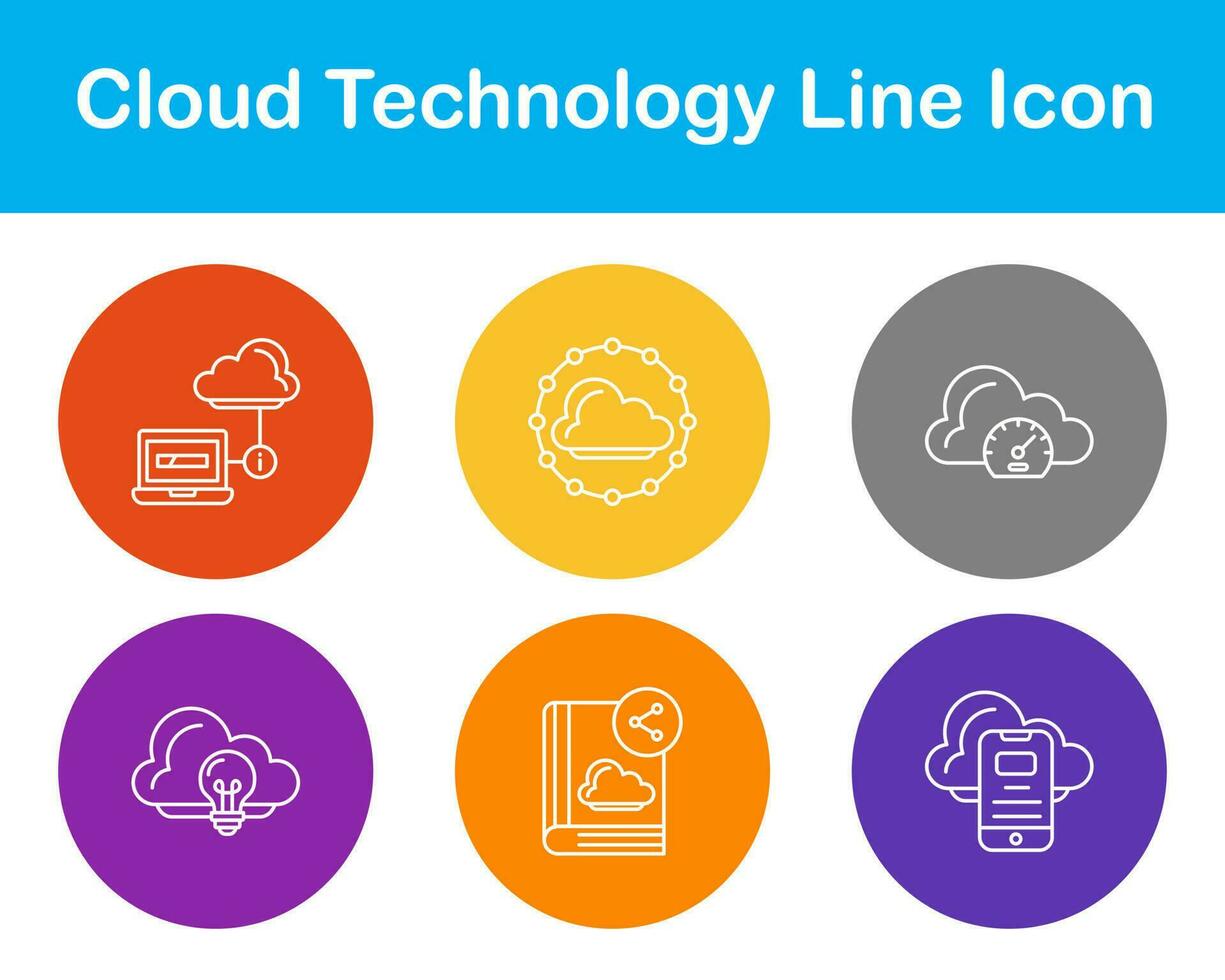 Cloud Technology Vector Icon Set