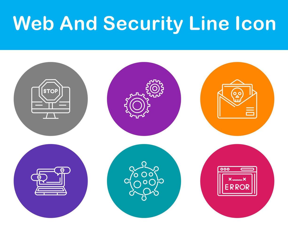 web y seguridad vector icono conjunto