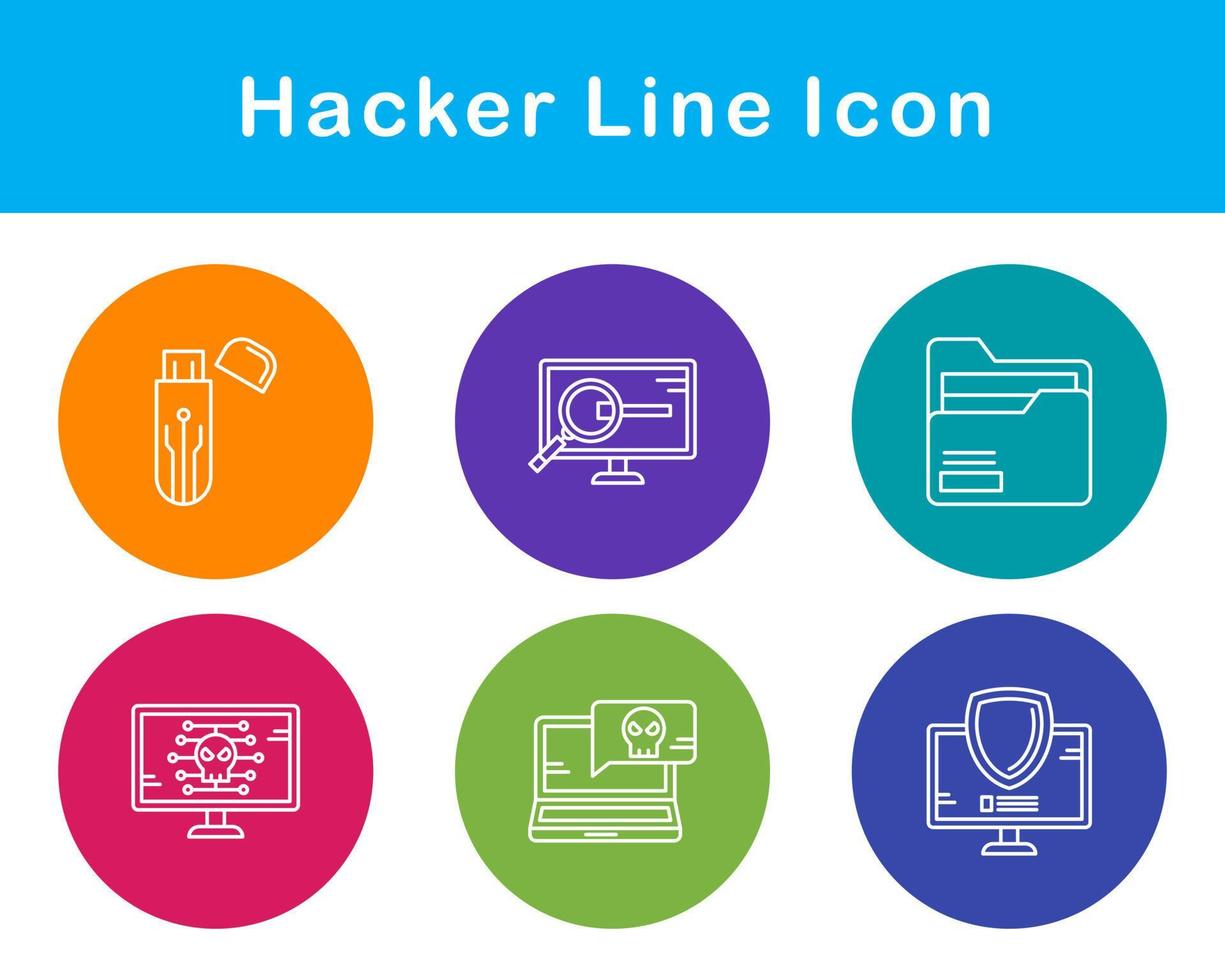 conjunto de iconos de vector de hacker