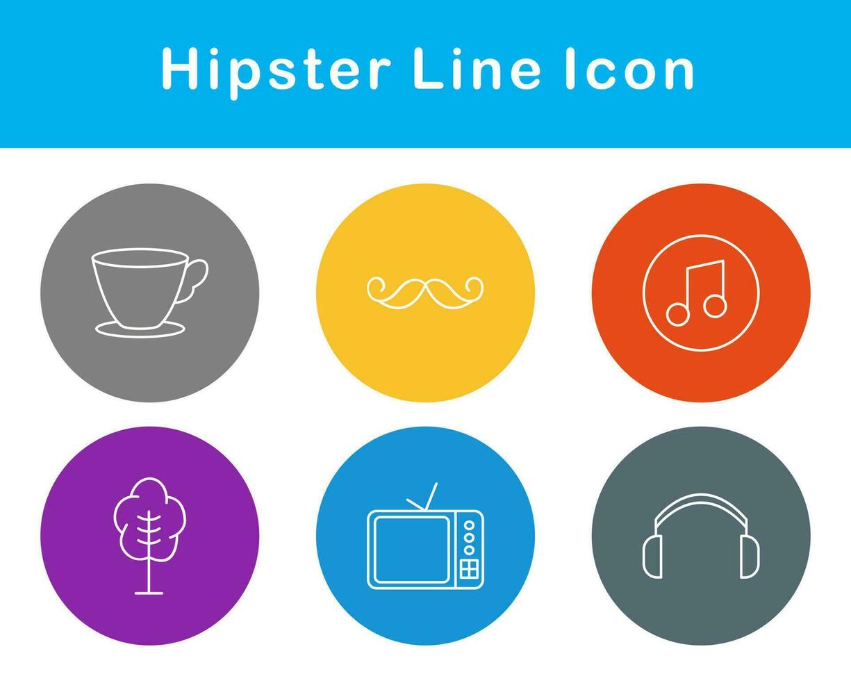 hipster vector icono conjunto