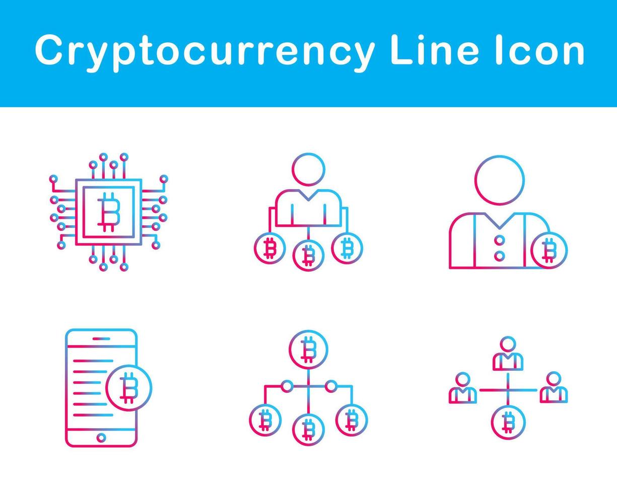 Bitcoin And Cryptocurrency Vector Icon Set