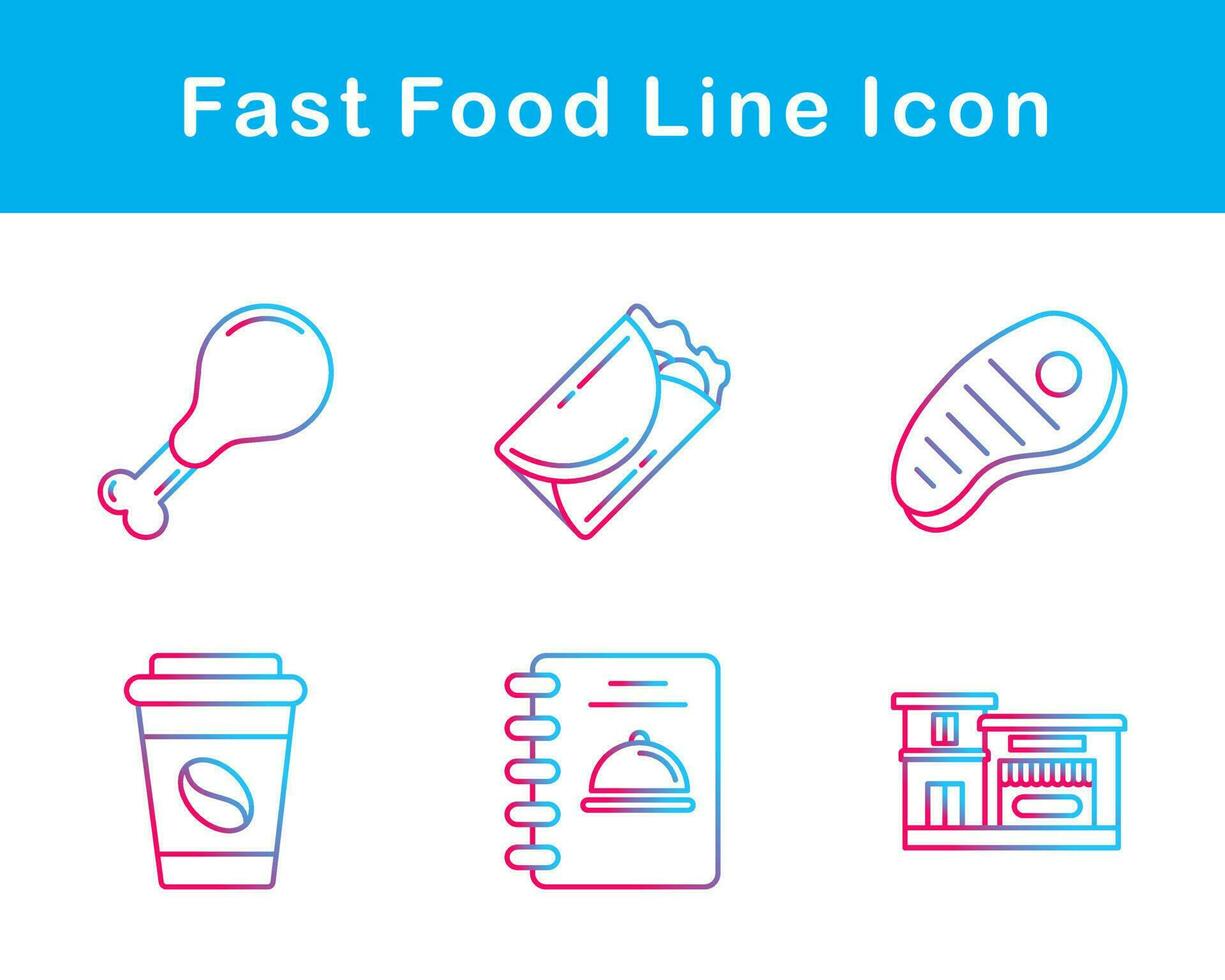 Fast Food Vector Icon Set