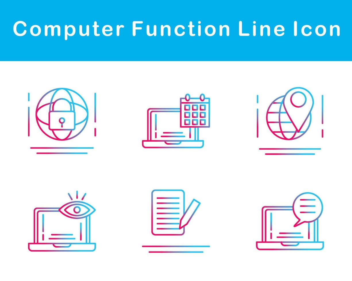 Computer Function Vector Icon Set