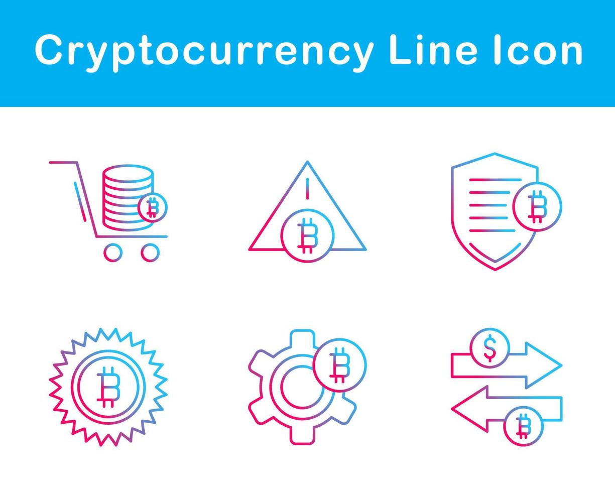 Bitcoin And Cryptocurrency Vector Icon Set