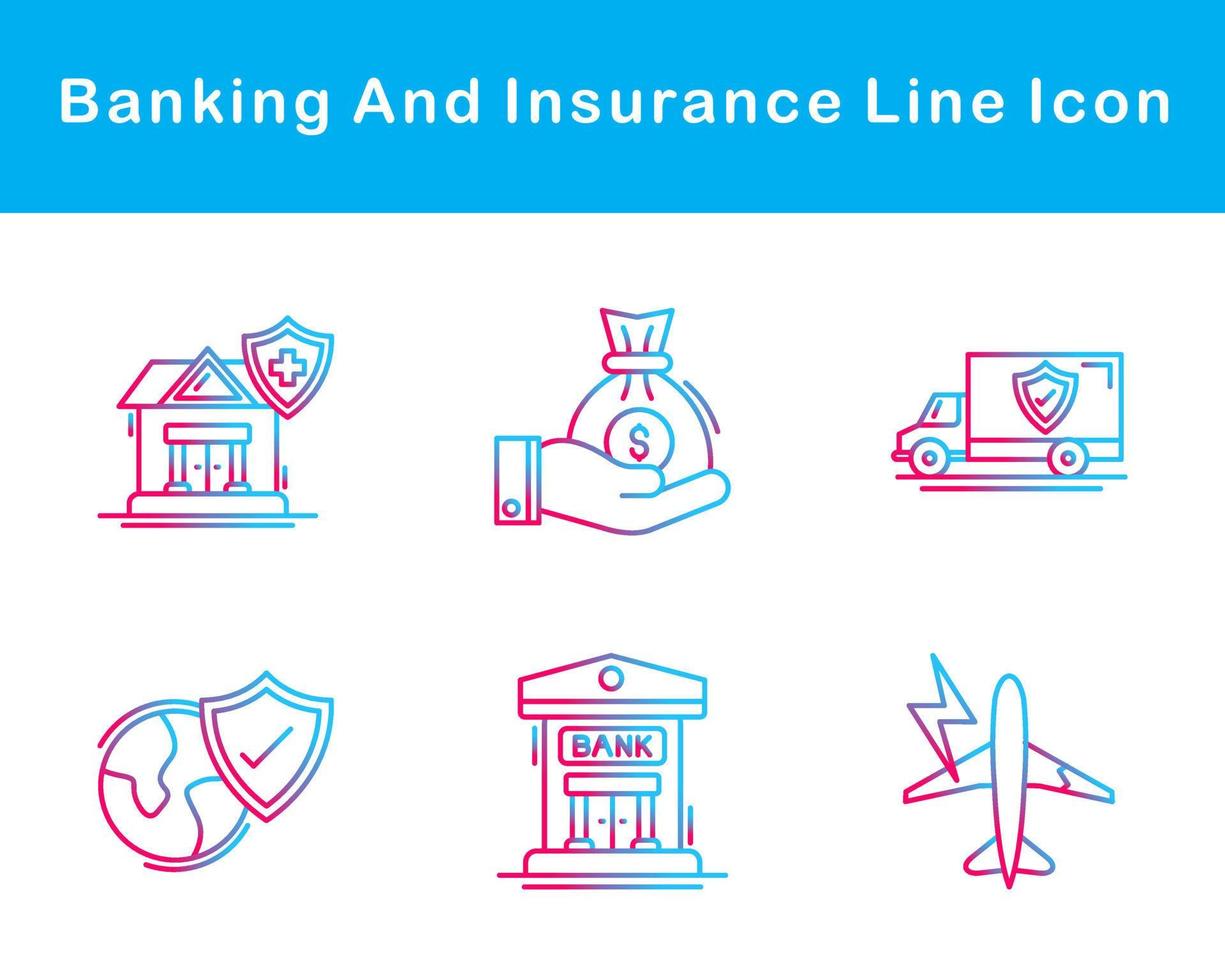 Banking And Insurance Vector Icon Set