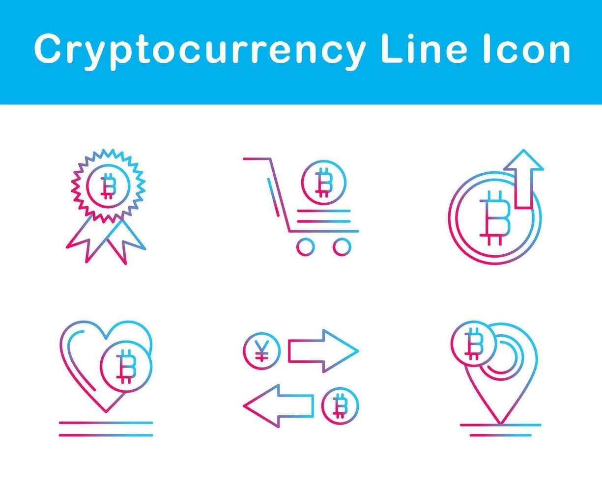 Bitcoin And Cryptocurrency Vector Icon Set