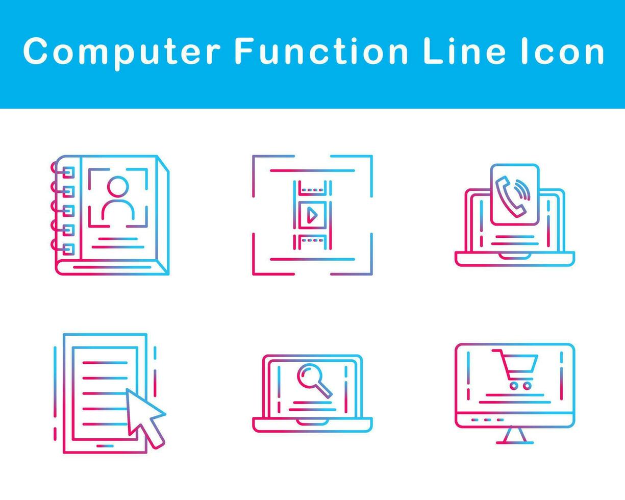 computadora función vector icono conjunto