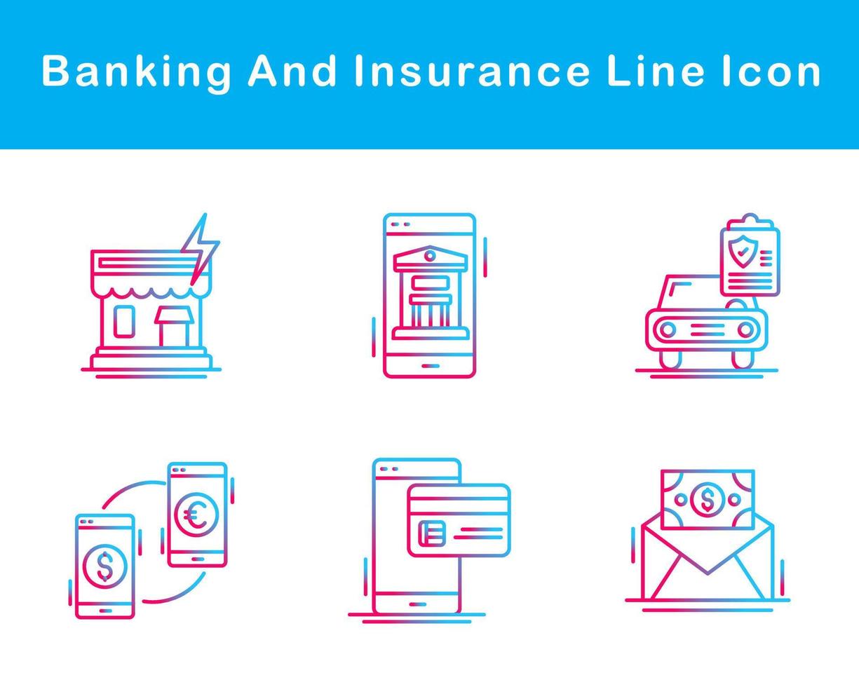 Banking And Insurance Vector Icon Set