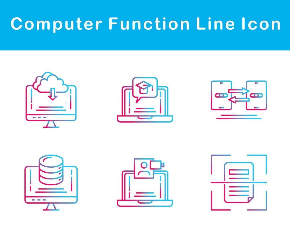 Computer Function Vector Icon Set