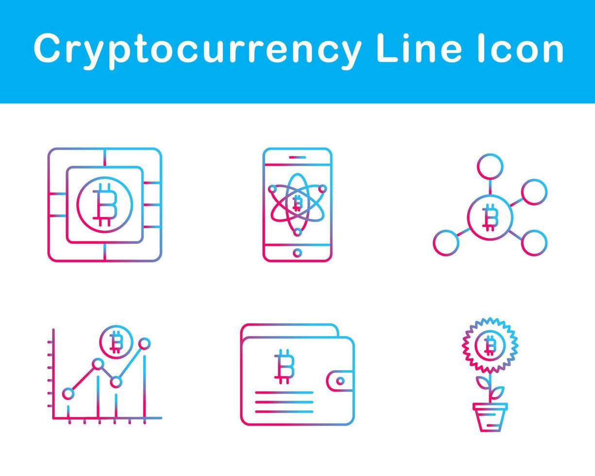 Bitcoin And Cryptocurrency Vector Icon Set