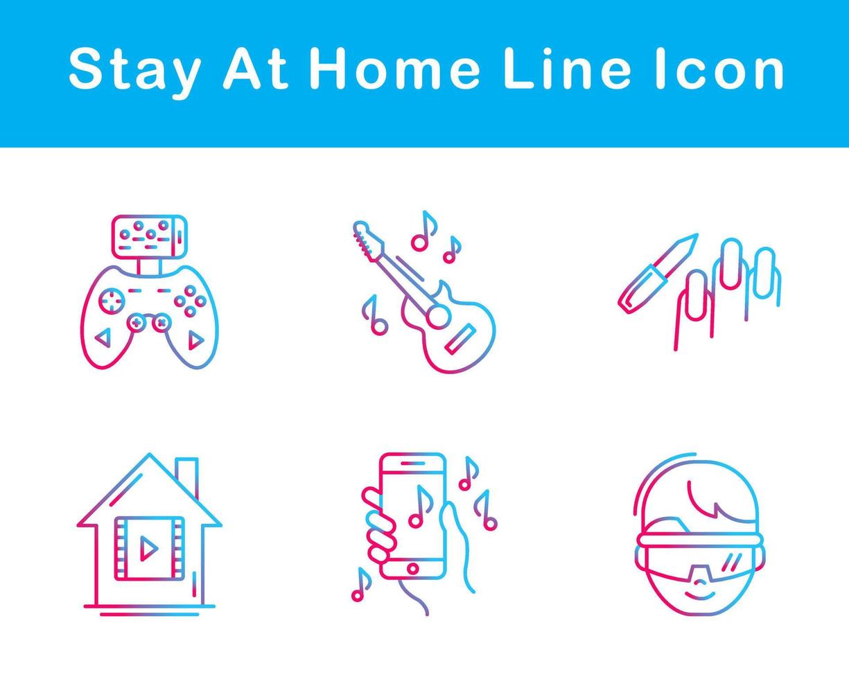 Stay At Home Vector Icon Set