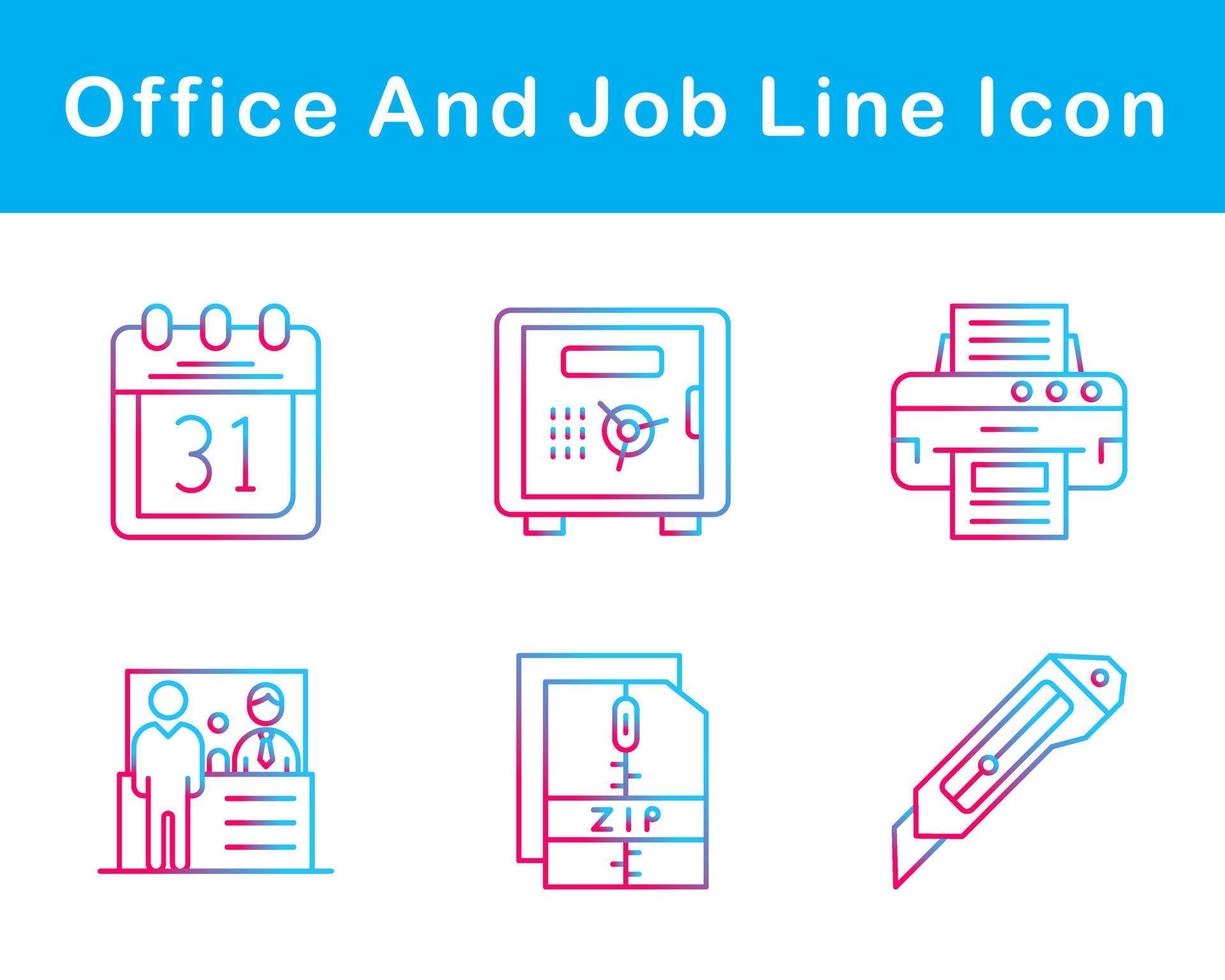 Work Office And Job Vector Icon Set