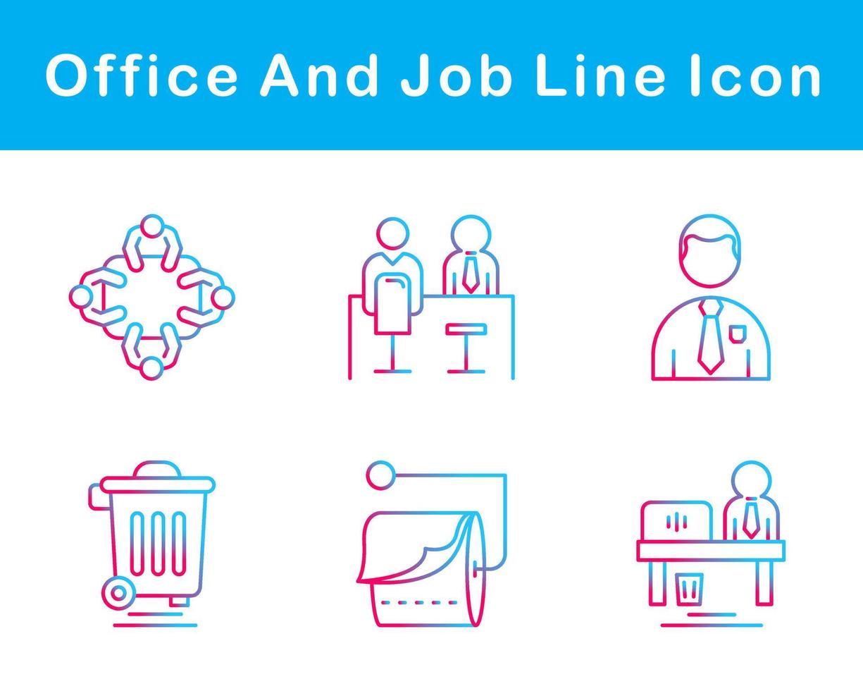 Work Office And Job Vector Icon Set