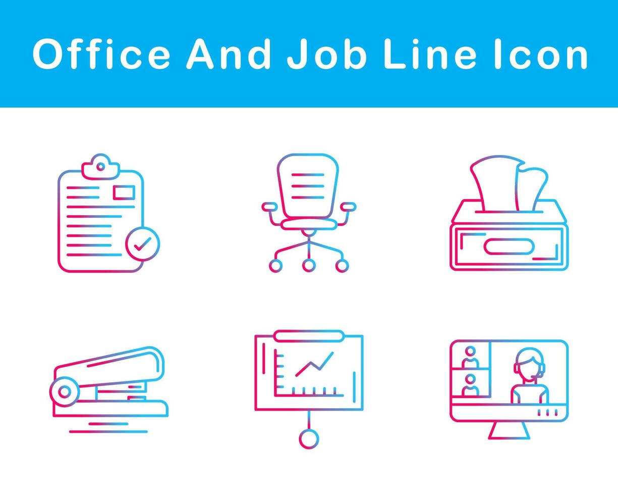 Work Office And Job Vector Icon Set